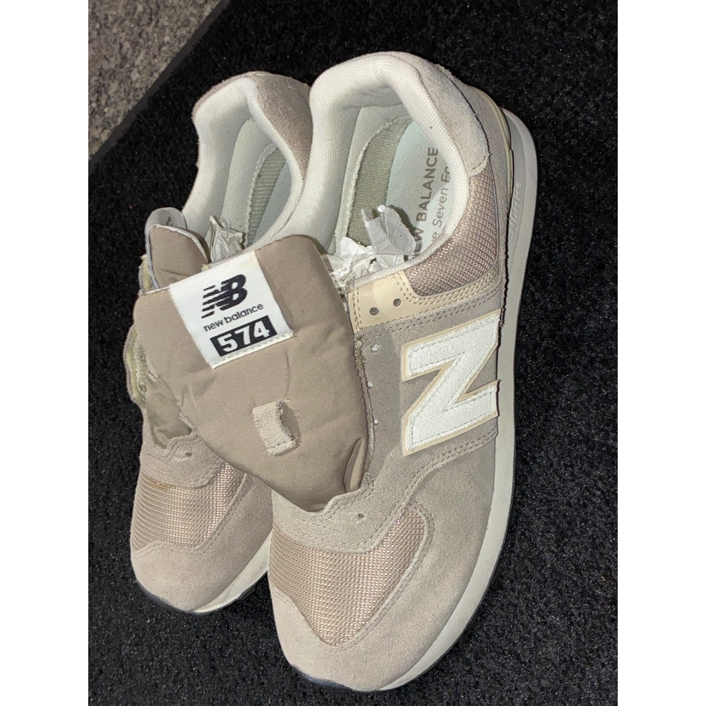 New Balance 574 Tan Beige Suede Mesh Sneakers U574WO2 Mens 10.5